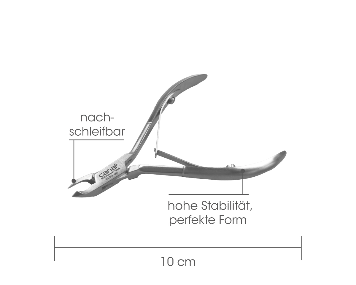 Hautzange rostfrei, 10 cm (Schneidlänge 3 mm)