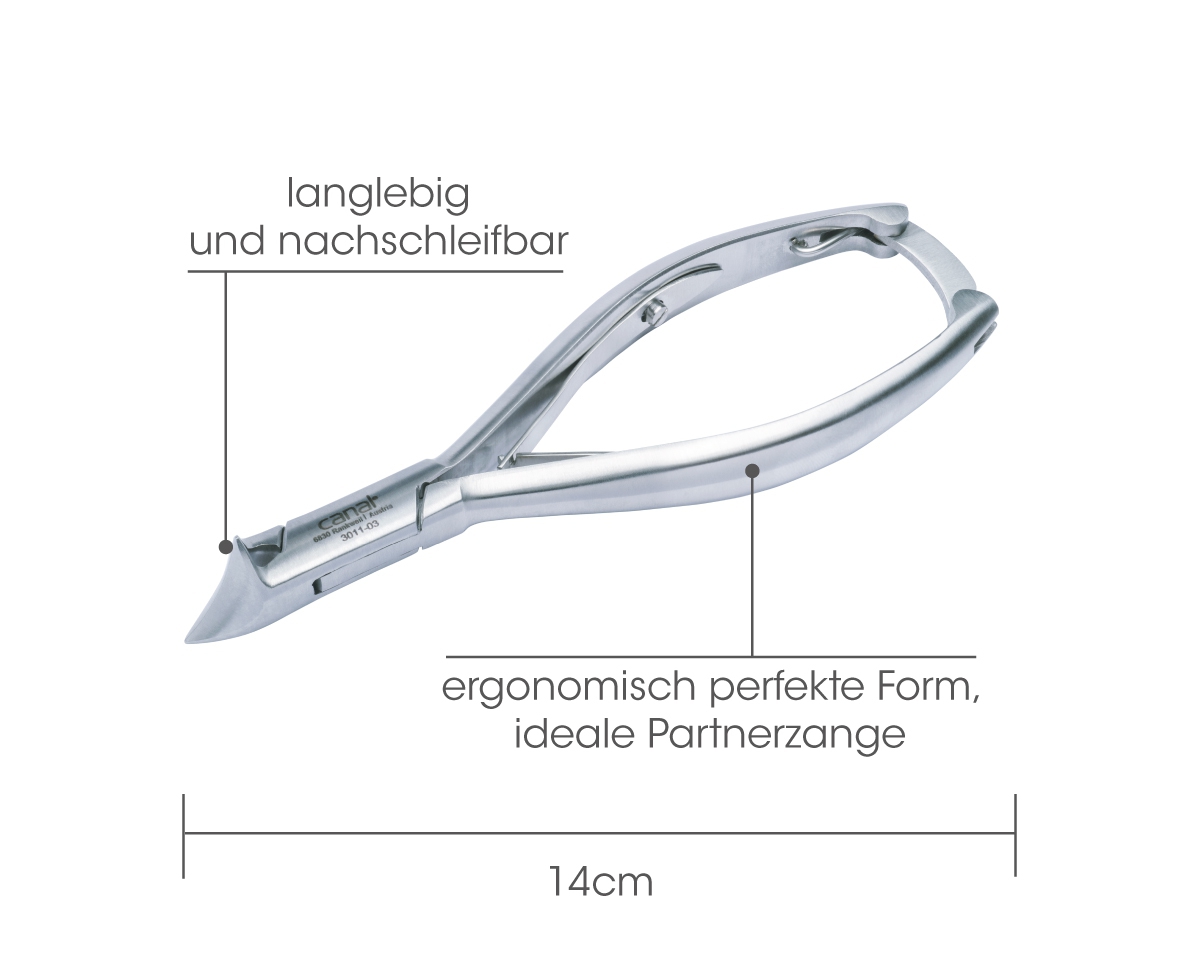 Kopfschneider mit zwei Spitzen rostfrei, 14 cm