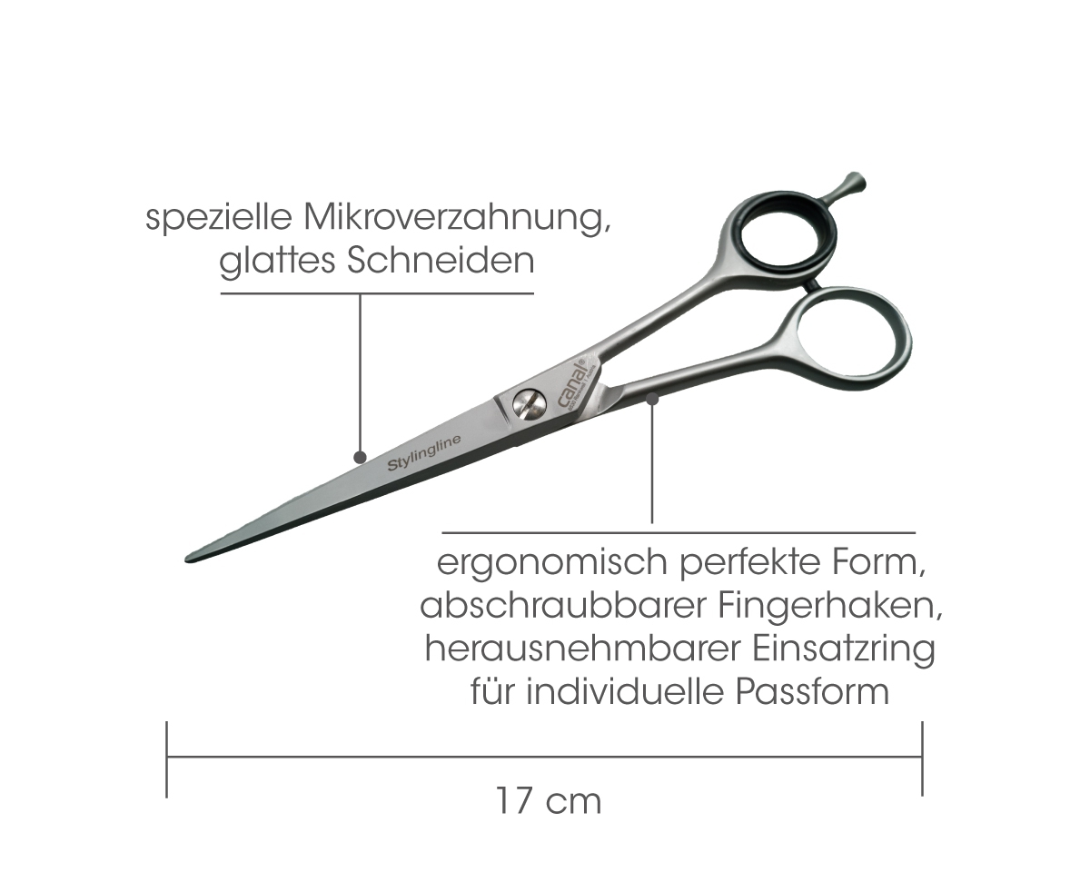 Haarschere rostfrei, 17 cm