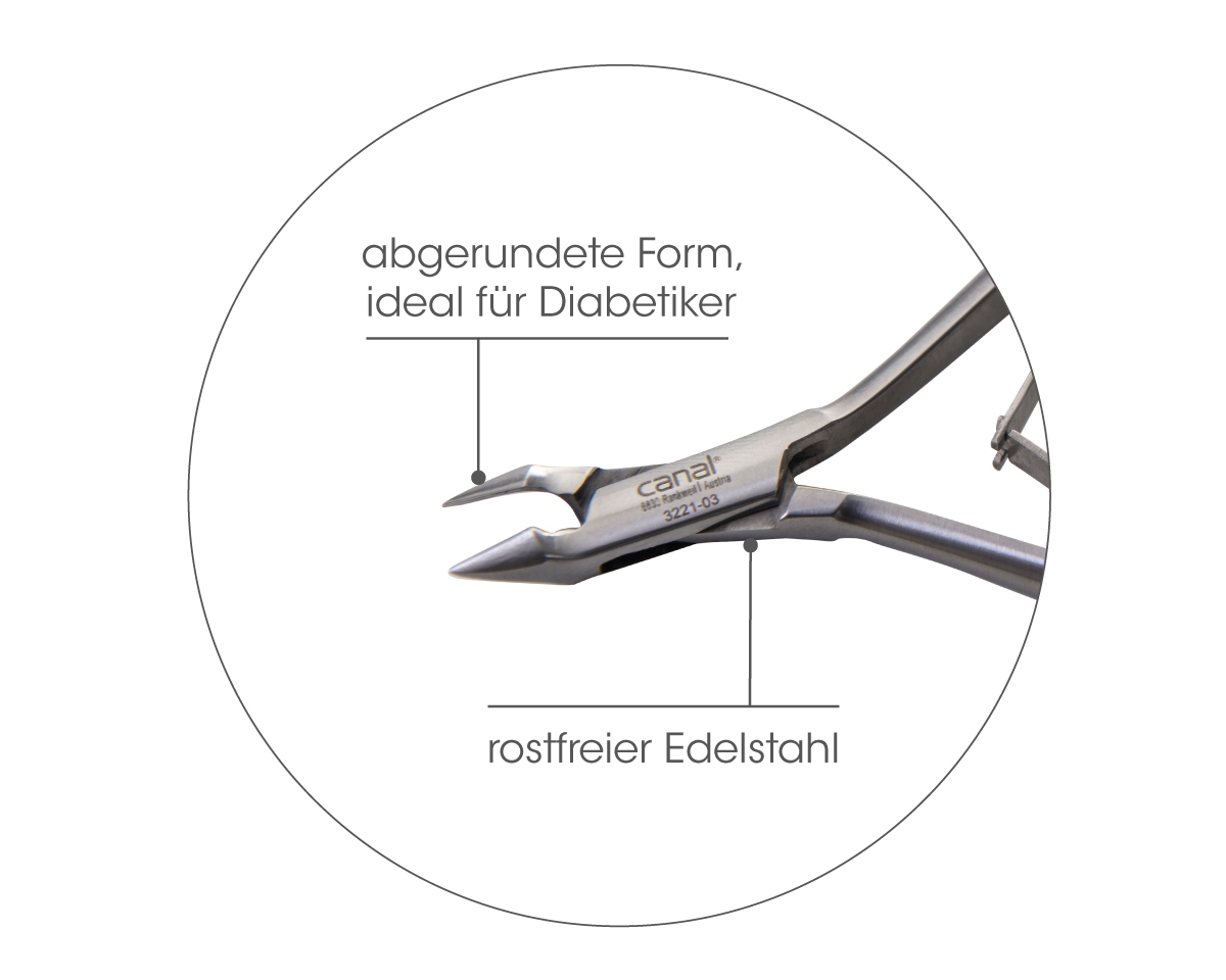 Diabetiker Hautzange rostfrei, 11 cm