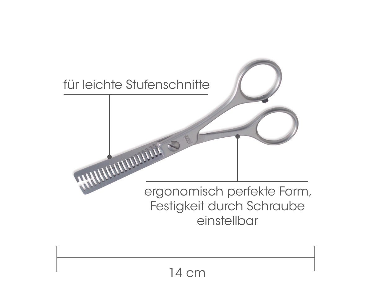 Ciseaux à effiler, inoxydables, 14 cm