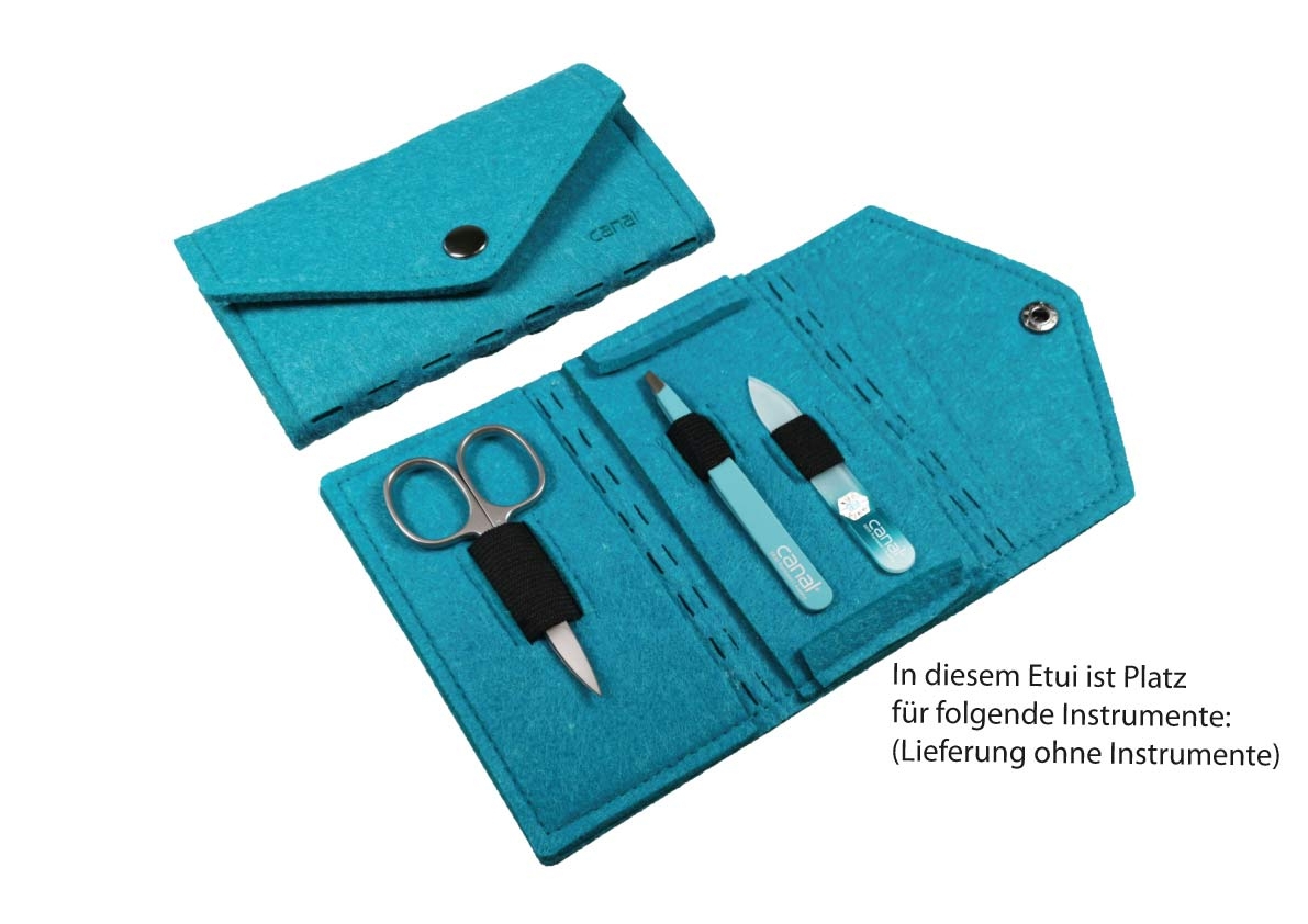 Unassembled felt manicure case with press stud