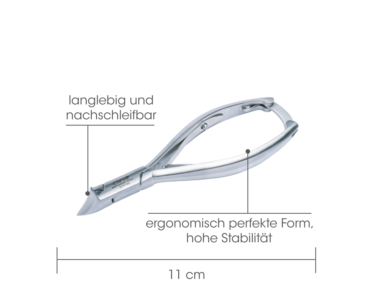 Pince à ongles double bec, inoxydable, 12 cm