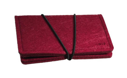 Unassembled felt manicure case, red