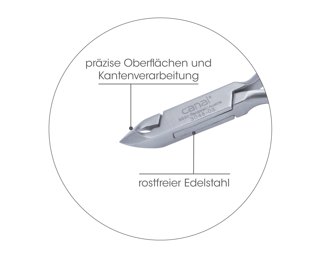 Hautzange rostfrei, 11 cm (Schneidlänge 5 mm)