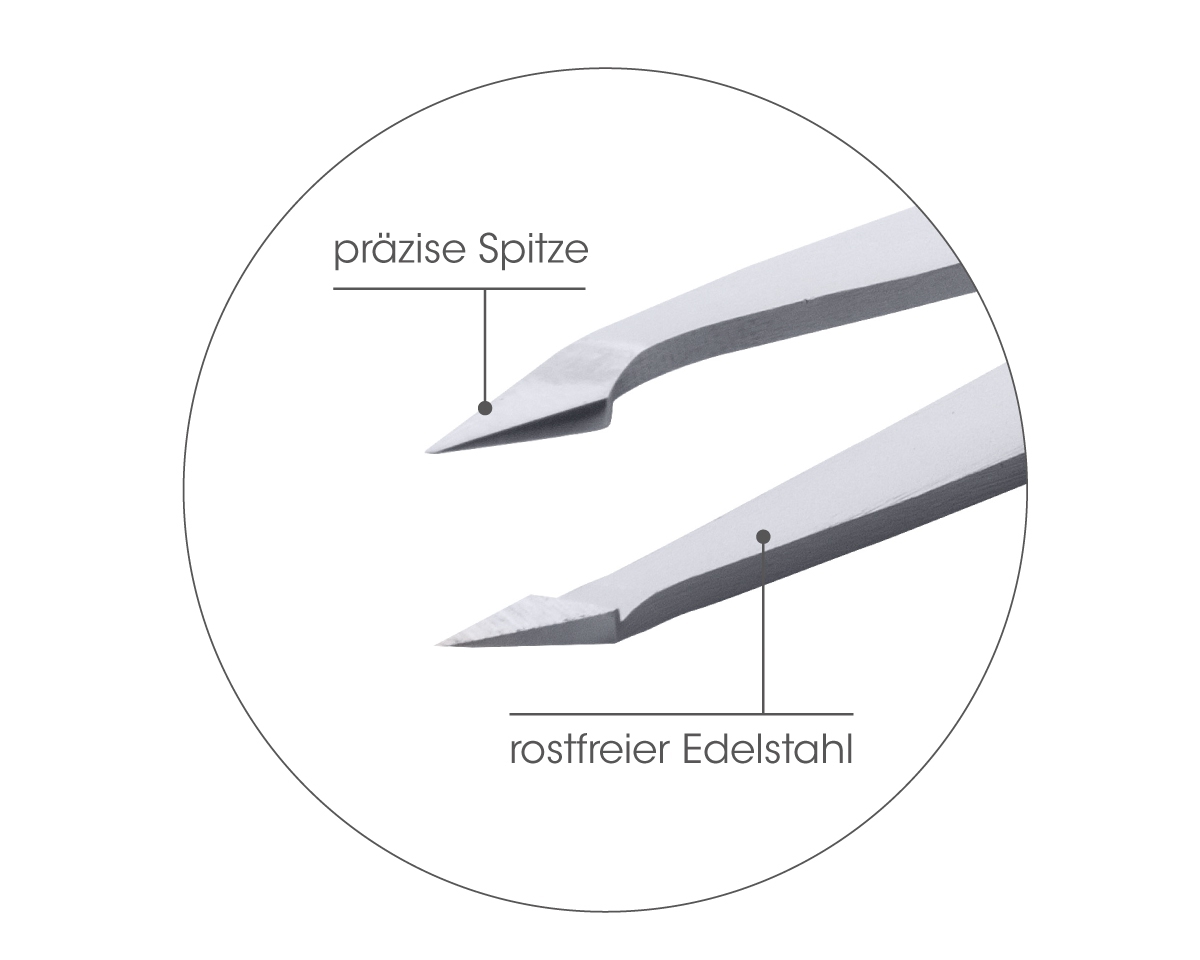 Haarpinzette schräg/spitz rostfrei