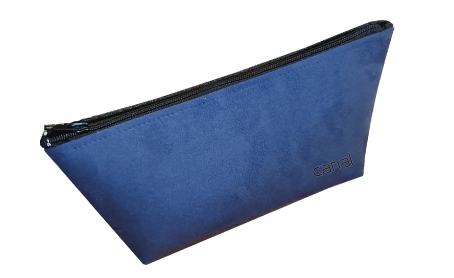 Borsa da toilette alcantara "blu"