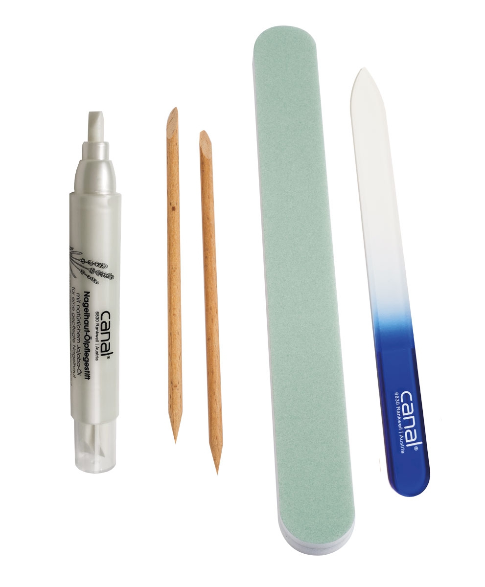 nail care kit with glass nail file, package of 4