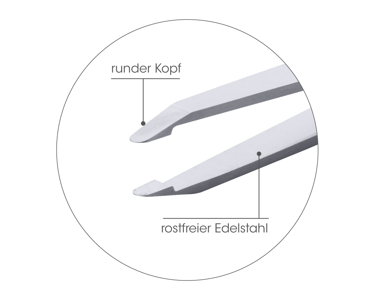 Haarpinzette runde Spitze rostfrei