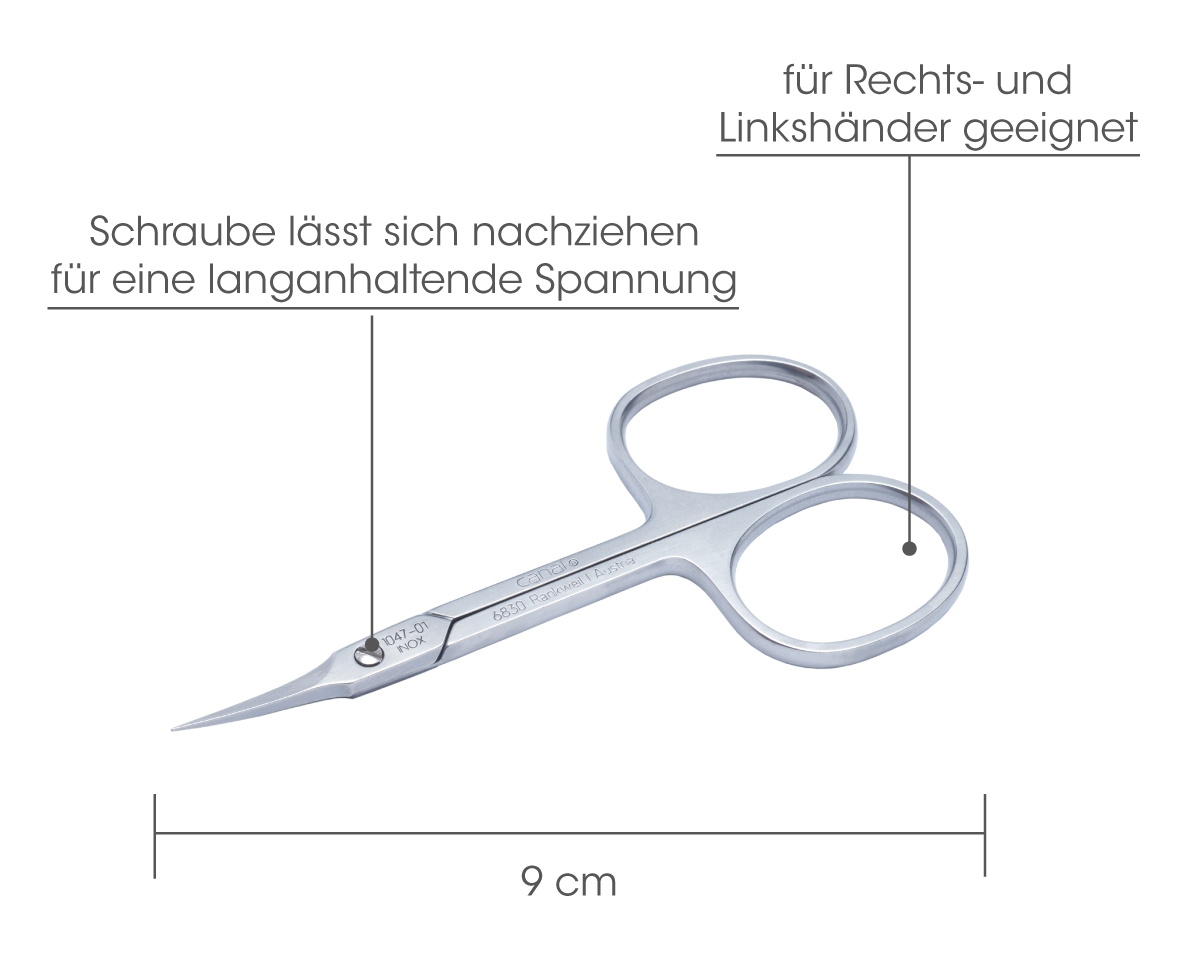 Hautschere gebogen rostfrei